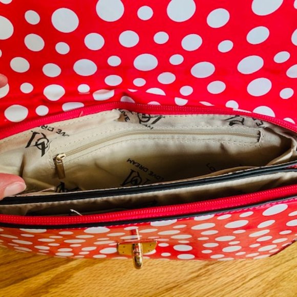 **HP 2Xs** NWOT beautiful pink/white polka dot purse/wristlet - Picture 7 of 14